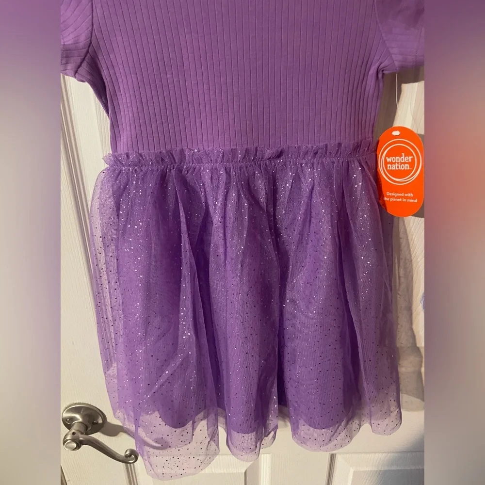 Wonder Nation Purple Tutu Dress Girls Size (6–6X)‎ Sparkle Tulle Party Dress NWT